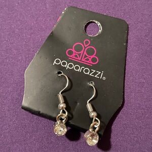 Paparazzi Silver Earrings with Sparkling Accents